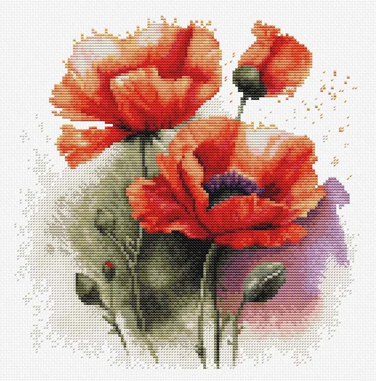 Набор для вышивания Luca-S Цветы маки 
Набор для вышивания Luca-S Цветы маки