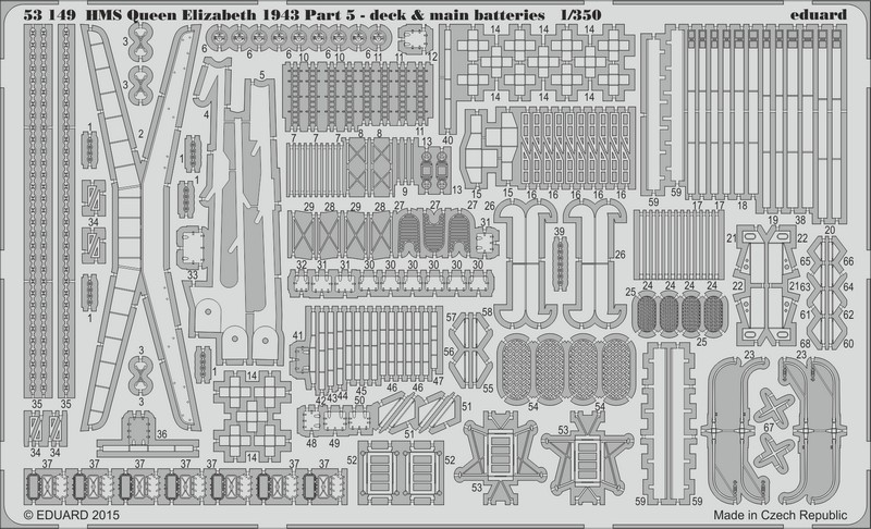 Фототравление Eduard 53149 HMS Queen Elizabeth 1943г pt 5 палуба и основные батареи 1/350, Однотонный
Фототравление Eduard 53149 HMS Queen Elizabeth 1943г pt 5 палуба и основные батареи 1/350, Однотонный