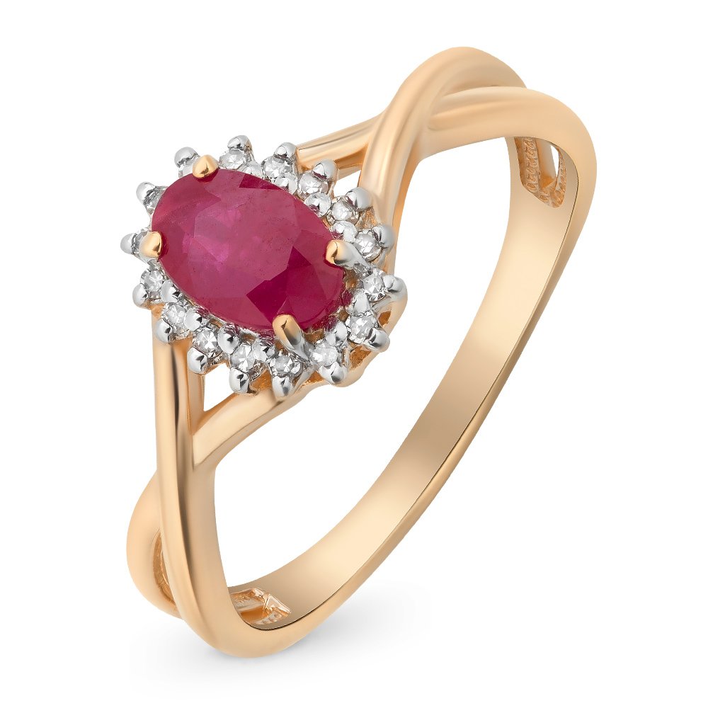 Кольцо женское из красного золота с рубином, бриллиантом 585Gold 101010051, р. 18,5, 101010051
Кольцо женское из красного золота с рубином, бриллиантом 585Gold 101010051, р. 18,5, 101010051