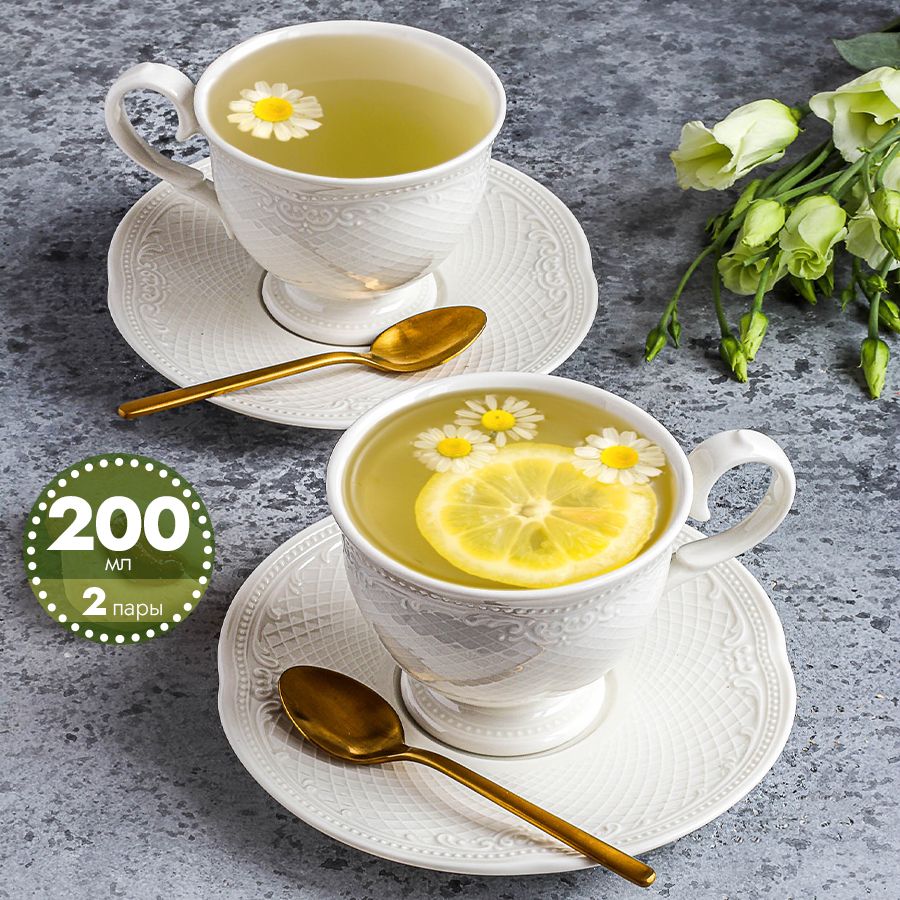 Чайные пары, кофейные чашки с блюдцами, 200 мл, чайный набор 2 шт., Белый, 81224322х2
Чайные пары, кофейные чашки с блюдцами, 200 мл, чайный набор 2 шт., Белый, 81224322х2