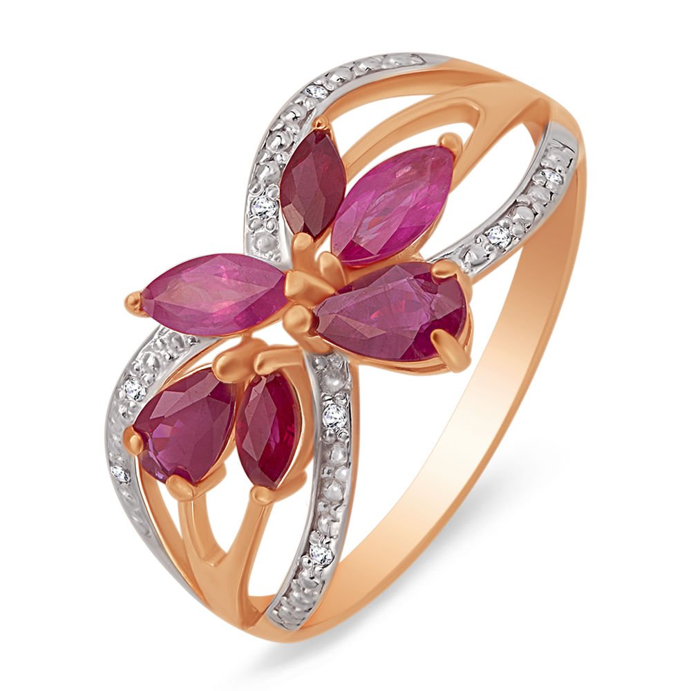 Кольцо женское из красного золота с рубином, бриллиантом 585Gold 101001889, р, 101001889
Кольцо женское из красного золота с рубином, бриллиантом 585Gold 101001889, р, 101001889
