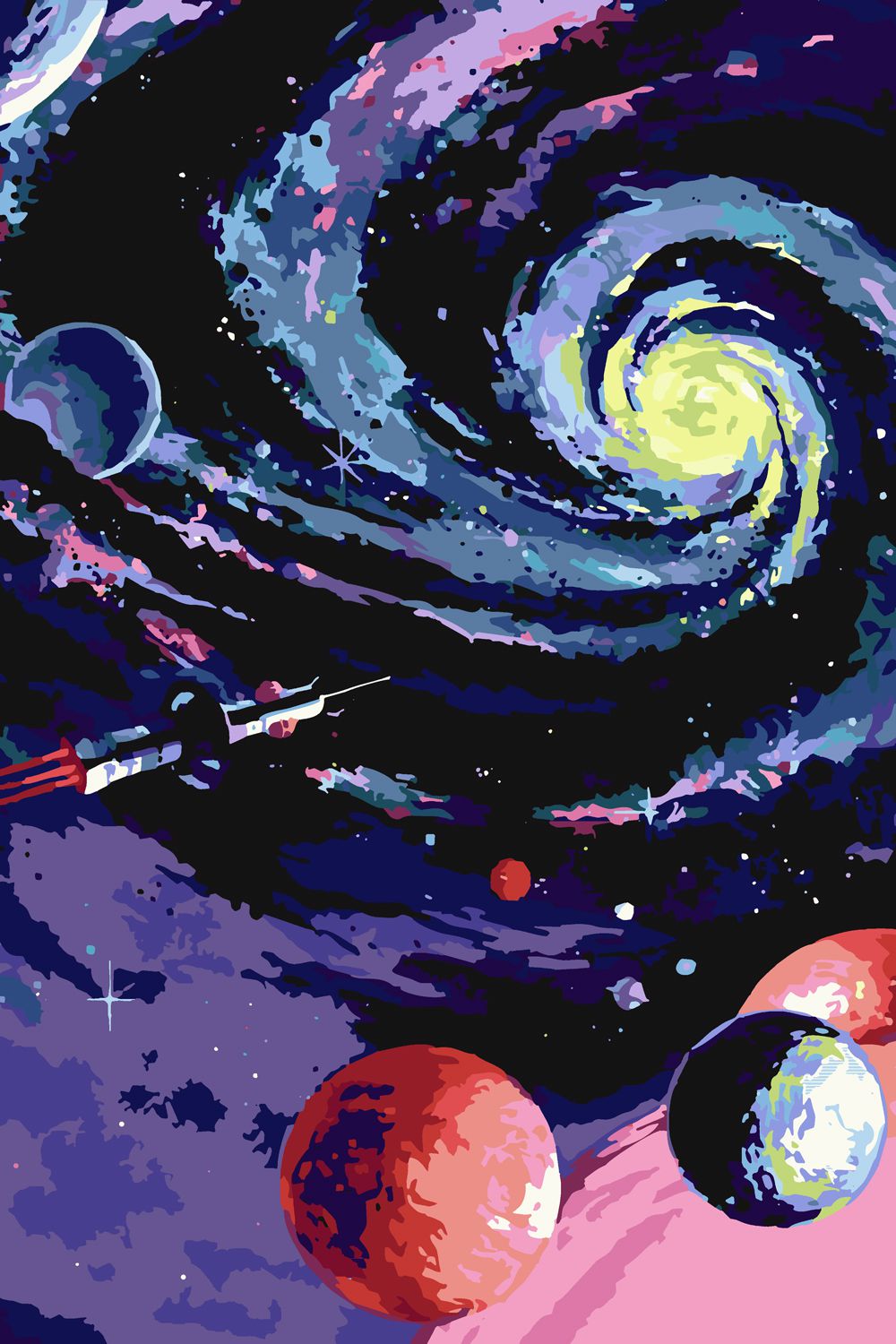 Картина по номерам Красиво Красим Космическое путешествие, 70 х 100 см, Космическое путешествие 
Картина по номерам Красиво Красим Космическое путешествие, 70 х 100 см, Космическое путешествие