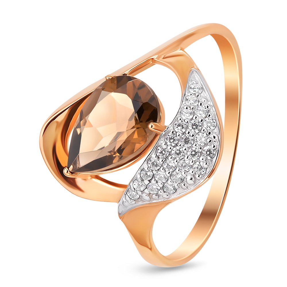 Кольцо женское из красного золота с раухтопазом, фианитом 585Gold 201011511, р. 17,5, 201011511
Кольцо женское из красного золота с раухтопазом, фианитом 585Gold 201011511, р. 17,5, 201011511