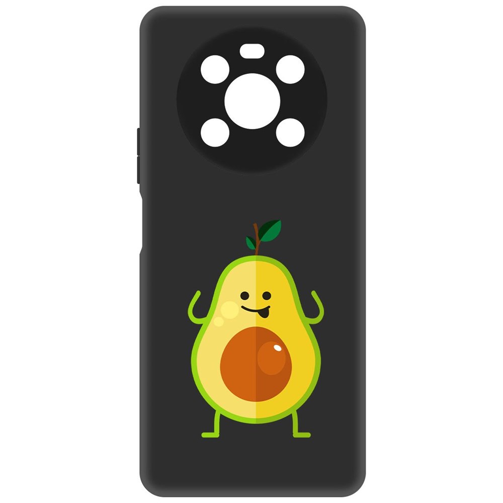 Чехол-накладка Софт Авокадо Веселый для Honor X9, Черный 
Чехол-накладка Софт Авокадо Веселый для Honor X9, Черный