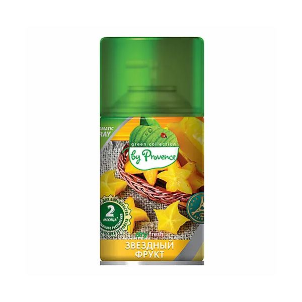 Сменный баллон для освежителя воздуха Green collection by Provence Звездный фрукт 250 мл
Сменный баллон для освежителя воздуха Green collection by Provence Звездный фрукт 250 мл