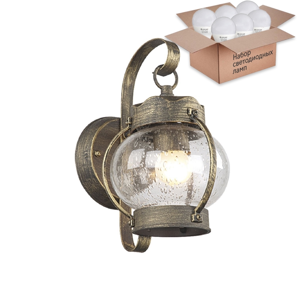 Уличный настенный светильник Favourite Faro с лампочкой 523822, 1498-1W+Lamps E27 P45
Уличный настенный светильник Favourite Faro с лампочкой 523822, 1498-1W+Lamps E27 P45
