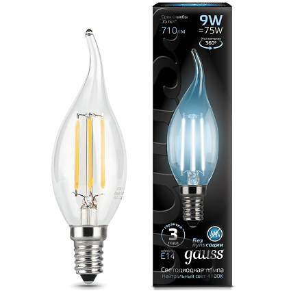 Светодиодная лампа Gauss "Свеча на ветру" 9Вт 710Лм Е14 4100К
Светодиодная лампа Gauss "Свеча на ветру" 9Вт 710Лм Е14 4100К