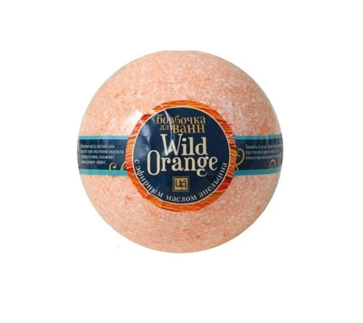 фото Бомбочка для ванн wild orange с эфирным маслом апельсина царство ароматов