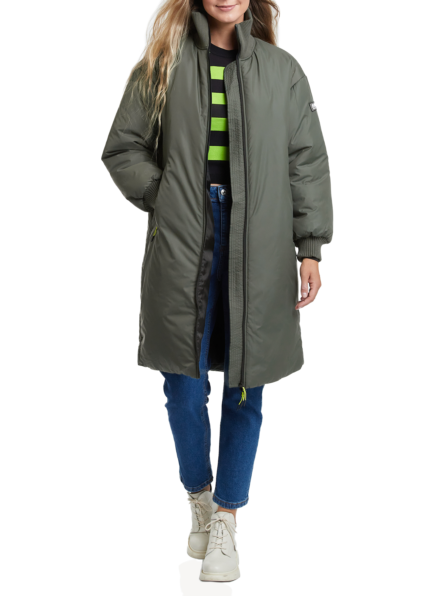 фото Куртка женская oodji 10203103-1 хаки 34 eu