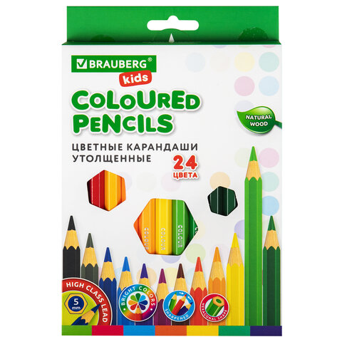 Карандаши цветные утолщенные Brauberg KIDS 24 цвета, грифель 5 мм, 181879, 2 шт, Разноцветные
Карандаши цветные утолщенные Brauberg KIDS 24 цвета, грифель 5 мм, 181879, 2 шт, Разноцветные