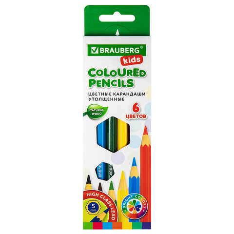 Карандаши цветные утолщенные Brauberg KIDS 6 цветов, грифель 5 мм, 181877, 4 шт, Разноцветные
Карандаши цветные утолщенные Brauberg KIDS 6 цветов, грифель 5 мм, 181877, 4 шт, Разноцветные