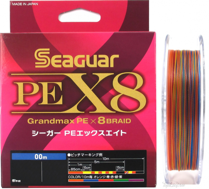 Шнур плетеный Kureha PE 8 Seaguar X8 Grandmax PE 150m #0.6 multicolor 0,128mm 14LB.
Шнур плетеный Kureha PE 8 Seaguar X8 Grandmax PE 150m #0.6 multicolor 0,128mm 14LB.