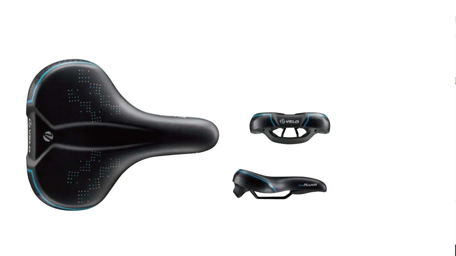 фото Седло velo plush комфорт 265x213 мм, вакуумное, сине-черное