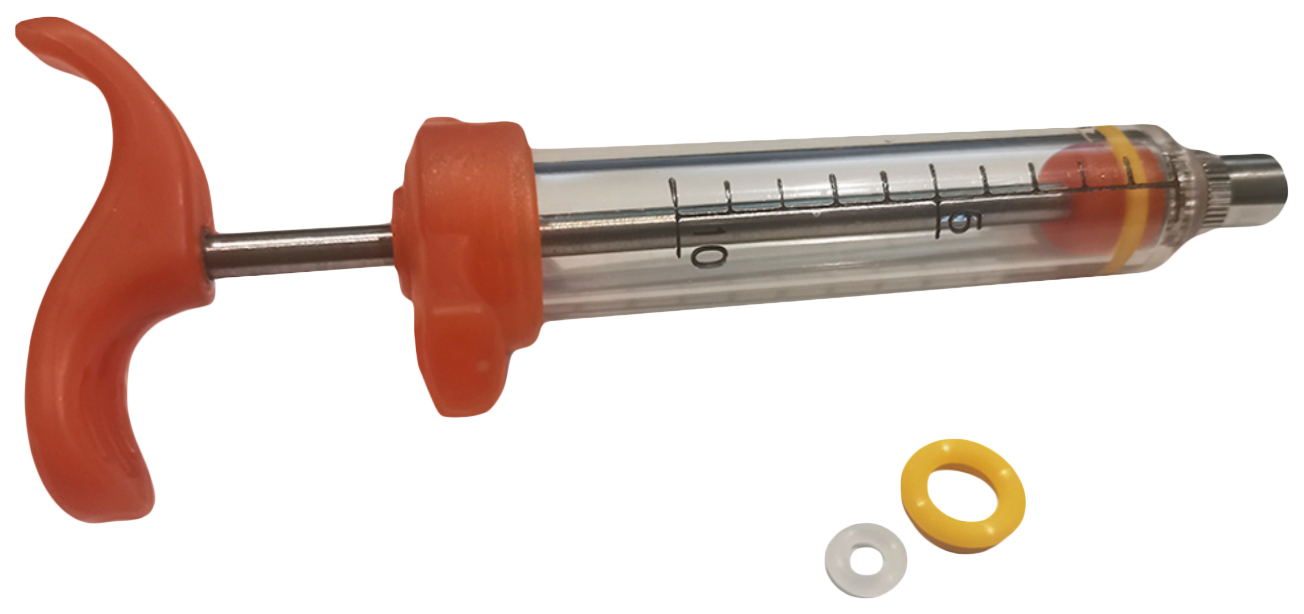 фото Шприц многоразовый btc с упором для пальцев, крепление иглы luer-lock, 10 мл