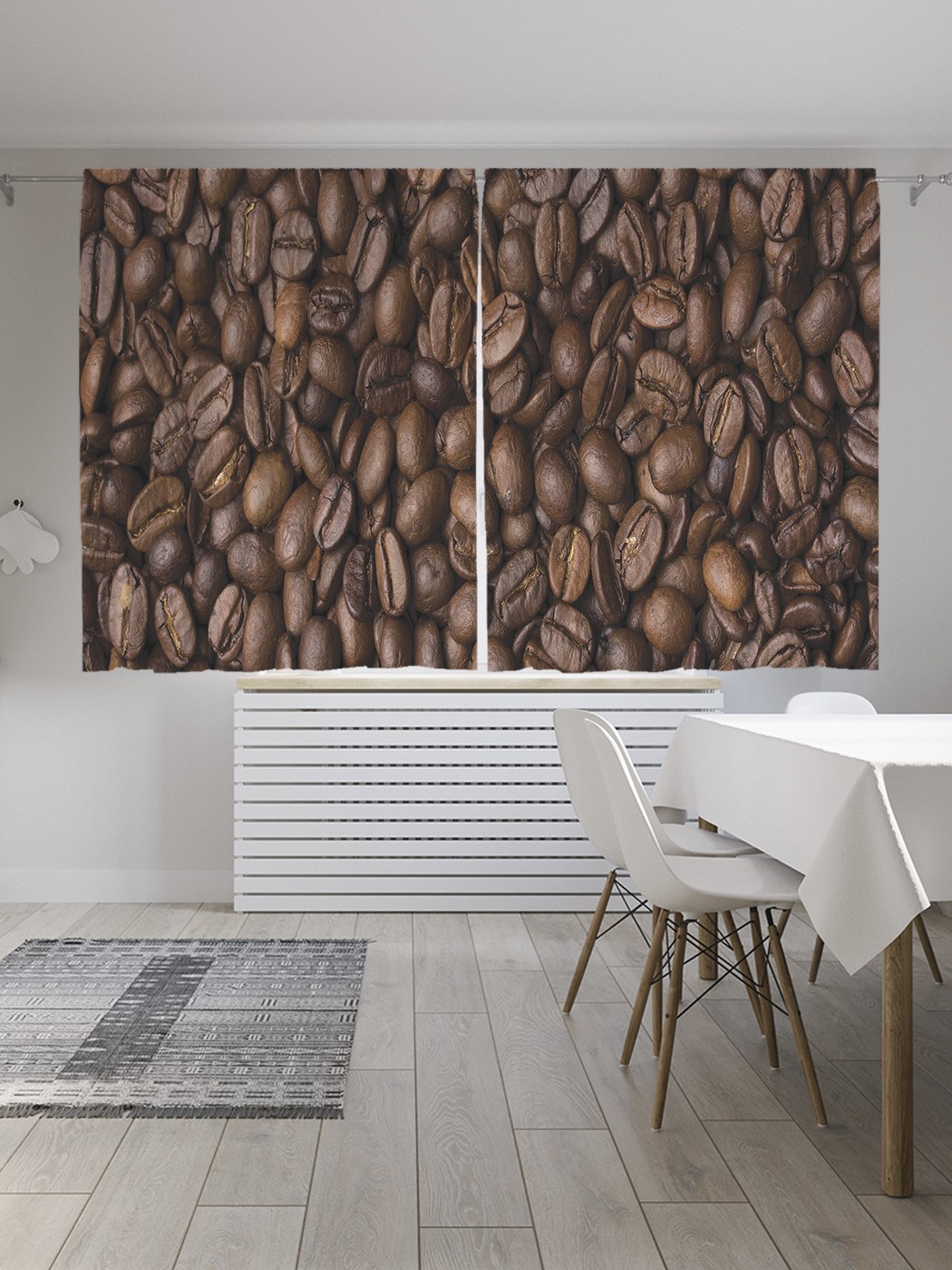фото Шторы joyarty с фотопечатью "кофейные зерна" из сатена, 290х180 см