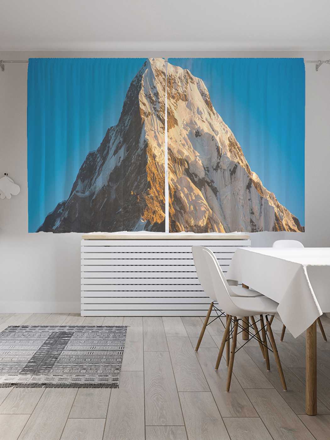 фото Классические шторы joyarty "горное стремление", серия oxford delux, 2 полотна 145x180 см