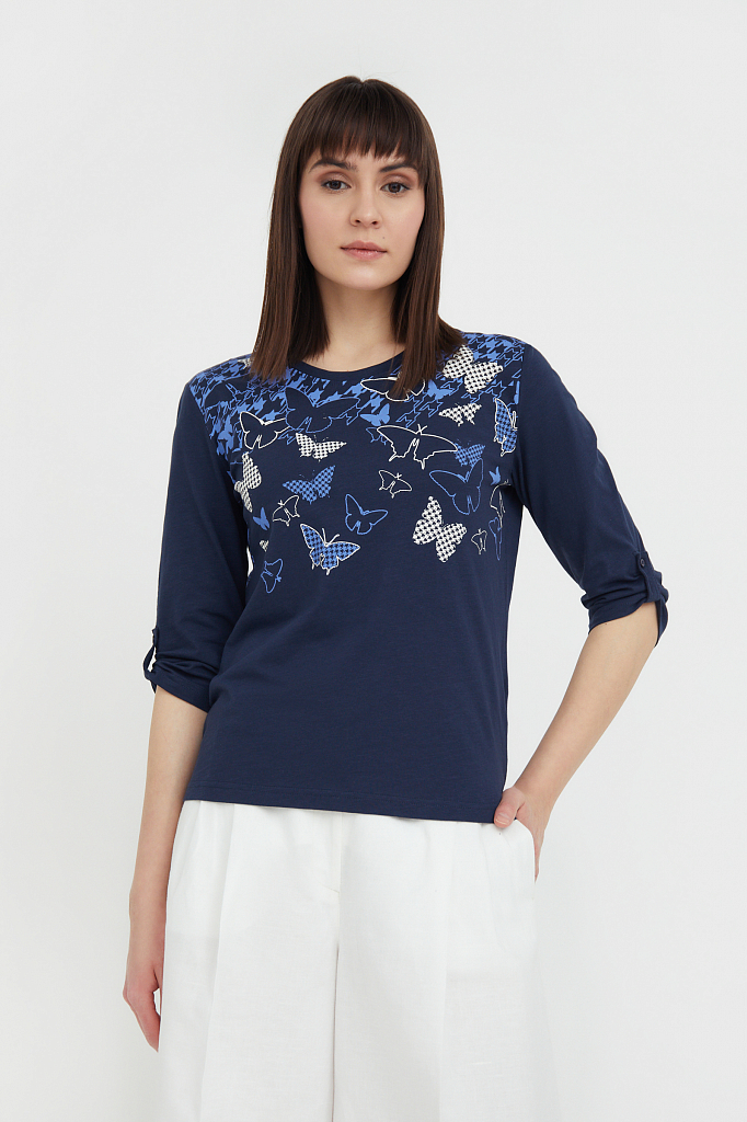 Футболка женская Finn Flare B21-11022 синяя S, B21-11022
Футболка женская Finn Flare B21-11022 синяя S, B21-11022