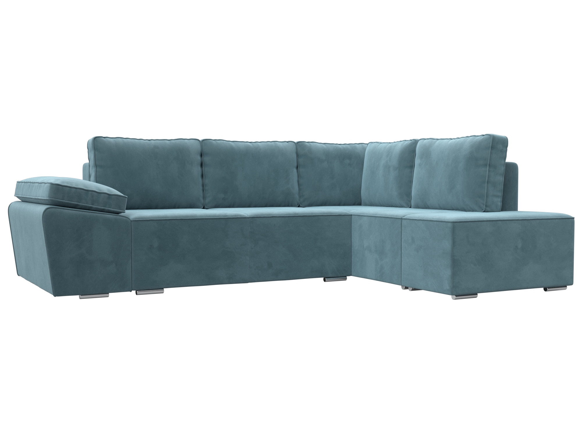 Диван угловой Хит Диванов Хьюго правый велюр, еврокнижка, бирюзовый, 10040355 
Диван угловой Хит Диванов Хьюго правый велюр, еврокнижка, бирюзовый, 10040355