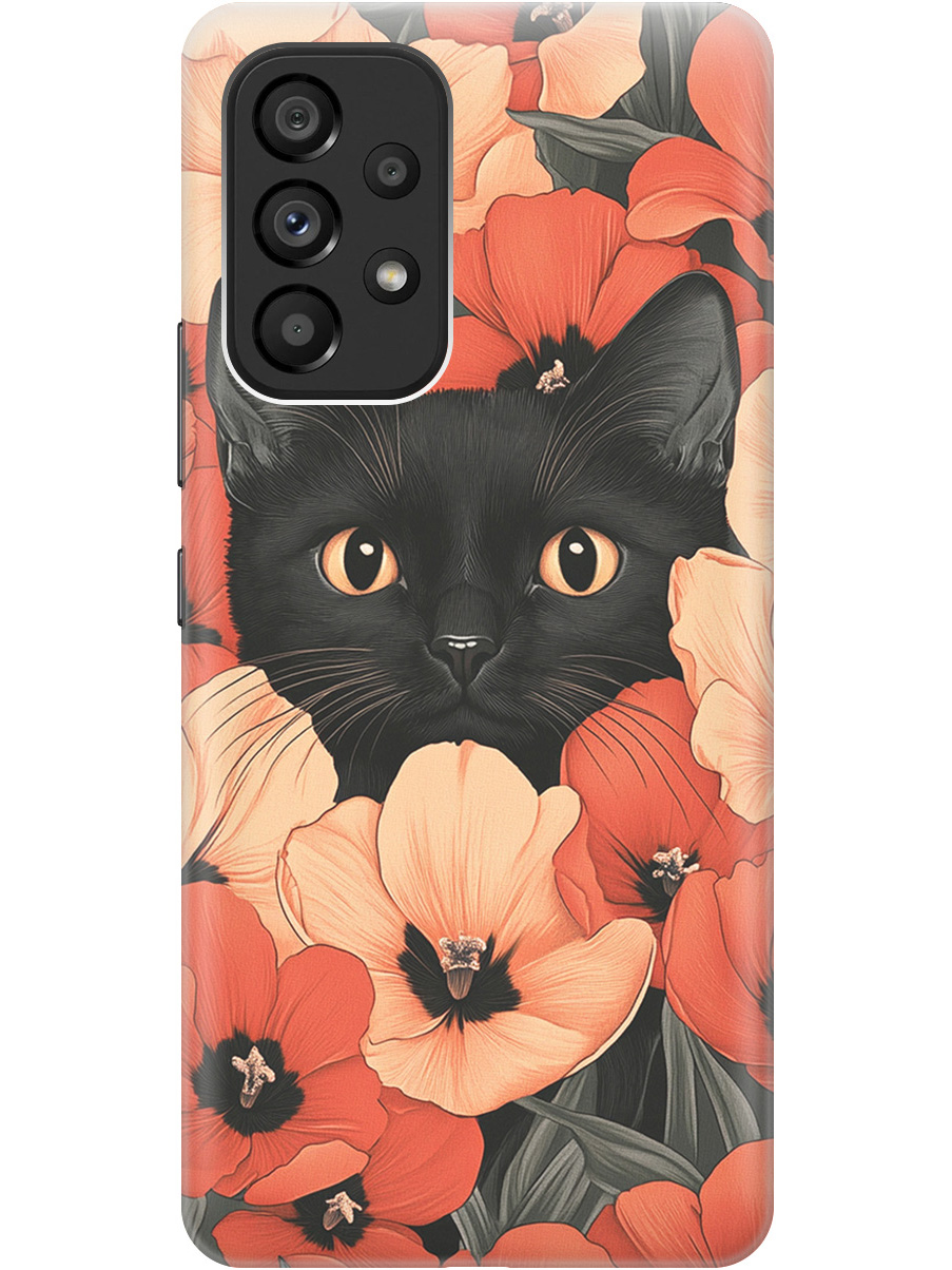 Силиконовый чехол на Samsung Galaxy A53 5G с принтом "Котик в маках", Прозрачный;черный;красный, 740133012 
Силиконовый чехол на Samsung Galaxy A53 5G с принтом "Котик в маках", Прозрачный;черный;красный, 740133012