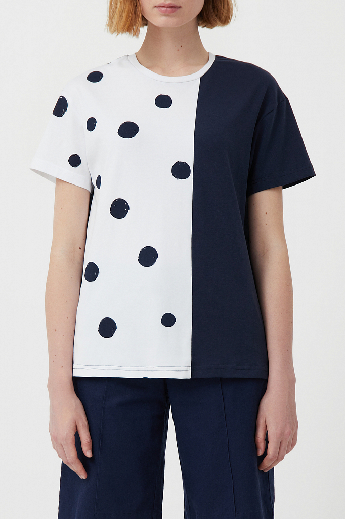 фото Футболка женская finn flare s21-11060 синяя s