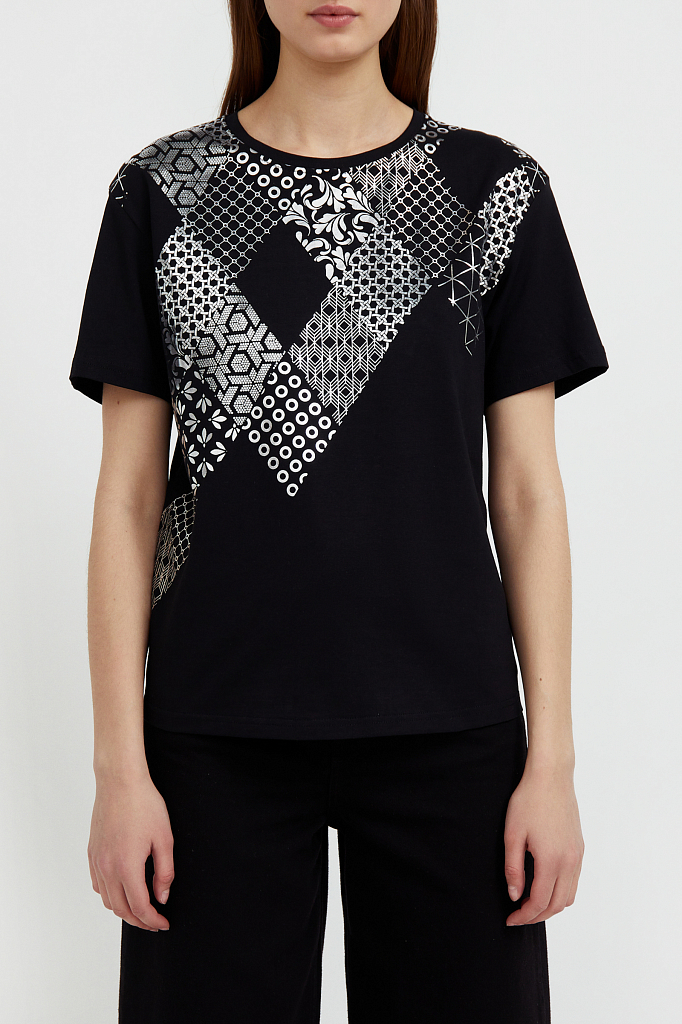 фото Футболка женская finn flare s21-14061 черная xs