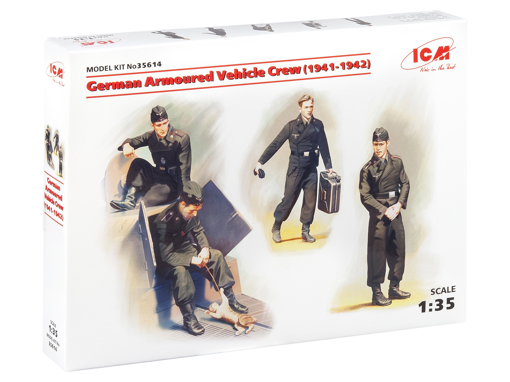Сборная модель ICM 1/35 Германский экипаж бронеавтомобиля 1941-1942 4 фигуры и кот 35614
Сборная модель ICM 1/35 Германский экипаж бронеавтомобиля 1941-1942 4 фигуры и кот 35614