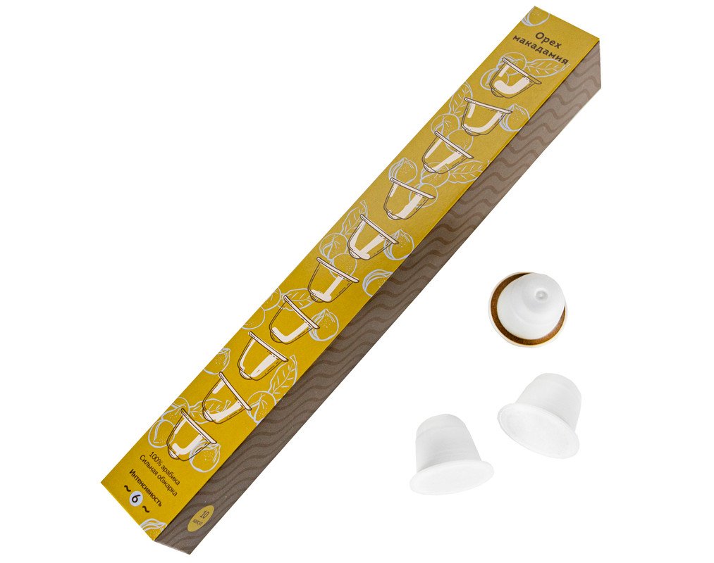 фото Набор капсул для кофемашины nespresso, кантата, орех макадамия (10шт)