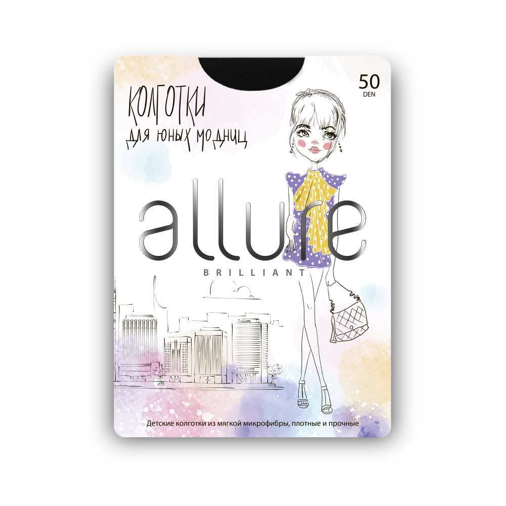 Колготки детские ALLURE, цв. черный р.140, ALL Микрофибра