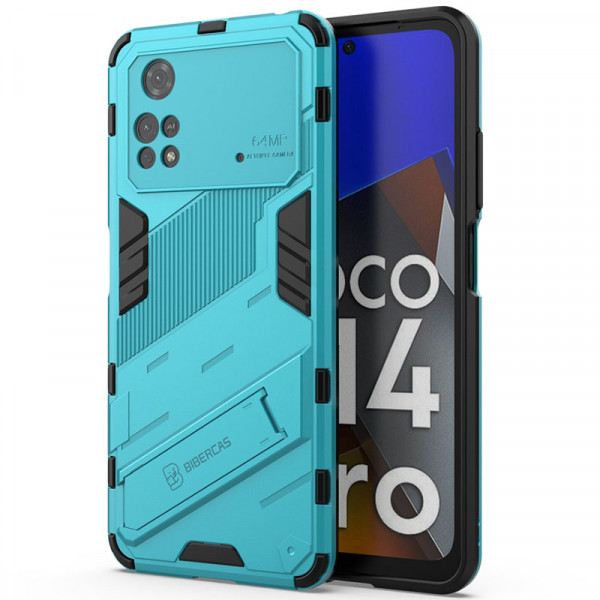 Противоударный чехол-подставка Epik Megatron для Poco M4 Pro 4G с защитой камеры, Голубой
Противоударный чехол-подставка Epik Megatron для Poco M4 Pro 4G с защитой камеры, Голубой