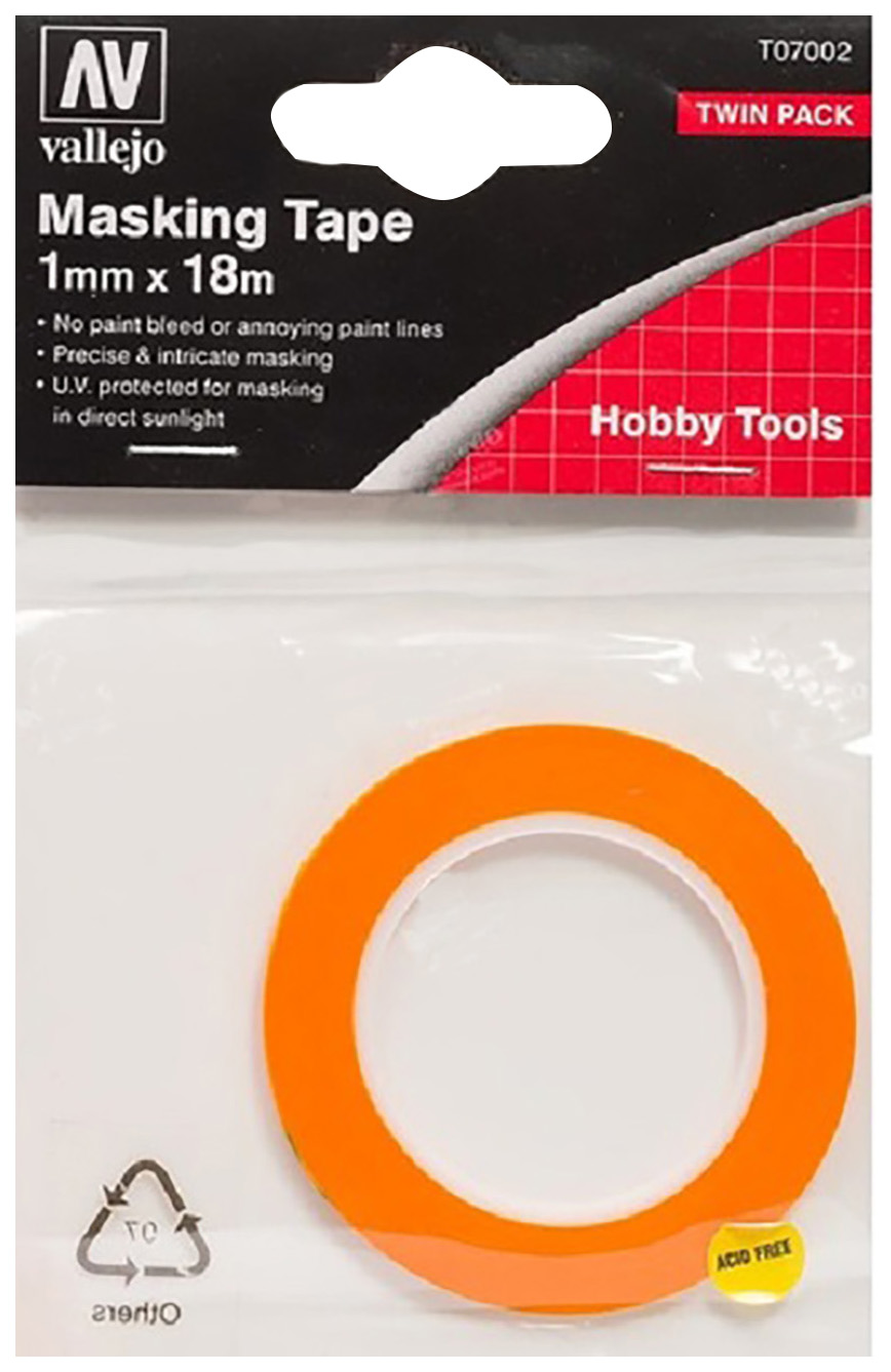 Маскировочная лента для моделирования VALLEJO PRECISION MASKING TAPE 1MMX18M - TWIN PACK
Маскировочная лента для моделирования VALLEJO PRECISION MASKING TAPE 1MMX18M - TWIN PACK