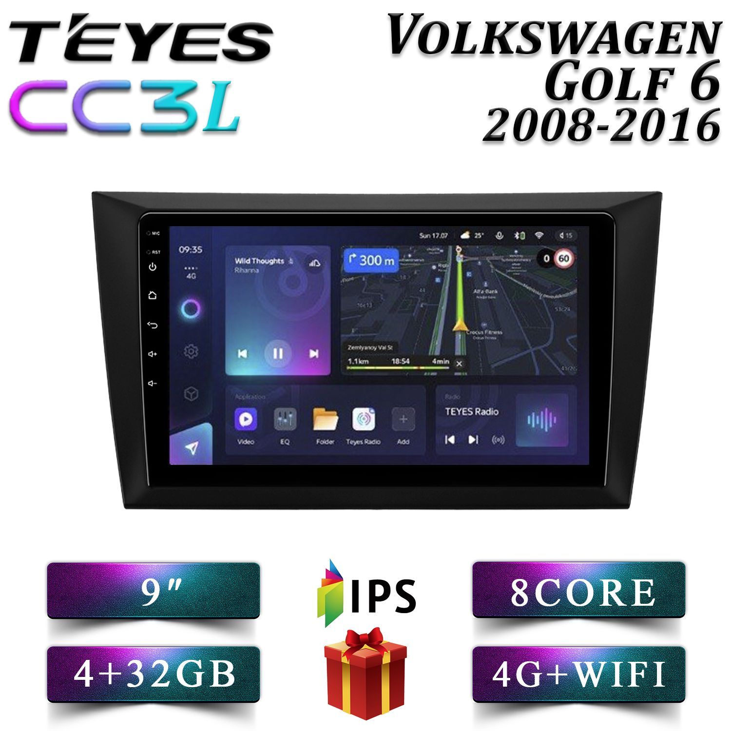 Штатная автомагнитола Teyes CC3L 4+32GB Volkswagen Golf 6 Фольксваген Гольф 6 мультимедиа, CC3L 4+32
Штатная автомагнитола Teyes CC3L 4+32GB Volkswagen Golf 6 Фольксваген Гольф 6 мультимедиа, CC3L 4+32