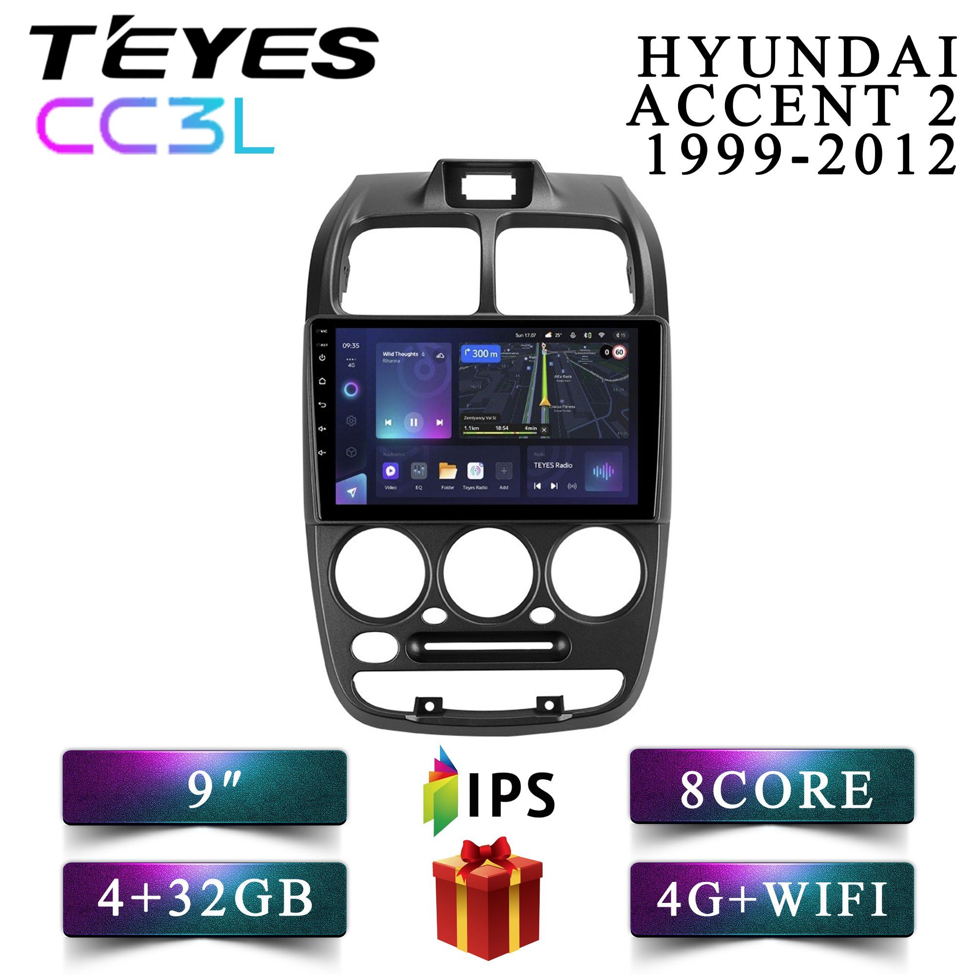 Штатная автомагнитола Teyes CC3L 4+32GB 4G Hyundai Accent 2 Хендай Акцент 2 android, CC3L 4+32
Штатная автомагнитола Teyes CC3L 4+32GB 4G Hyundai Accent 2 Хендай Акцент 2 android, CC3L 4+32