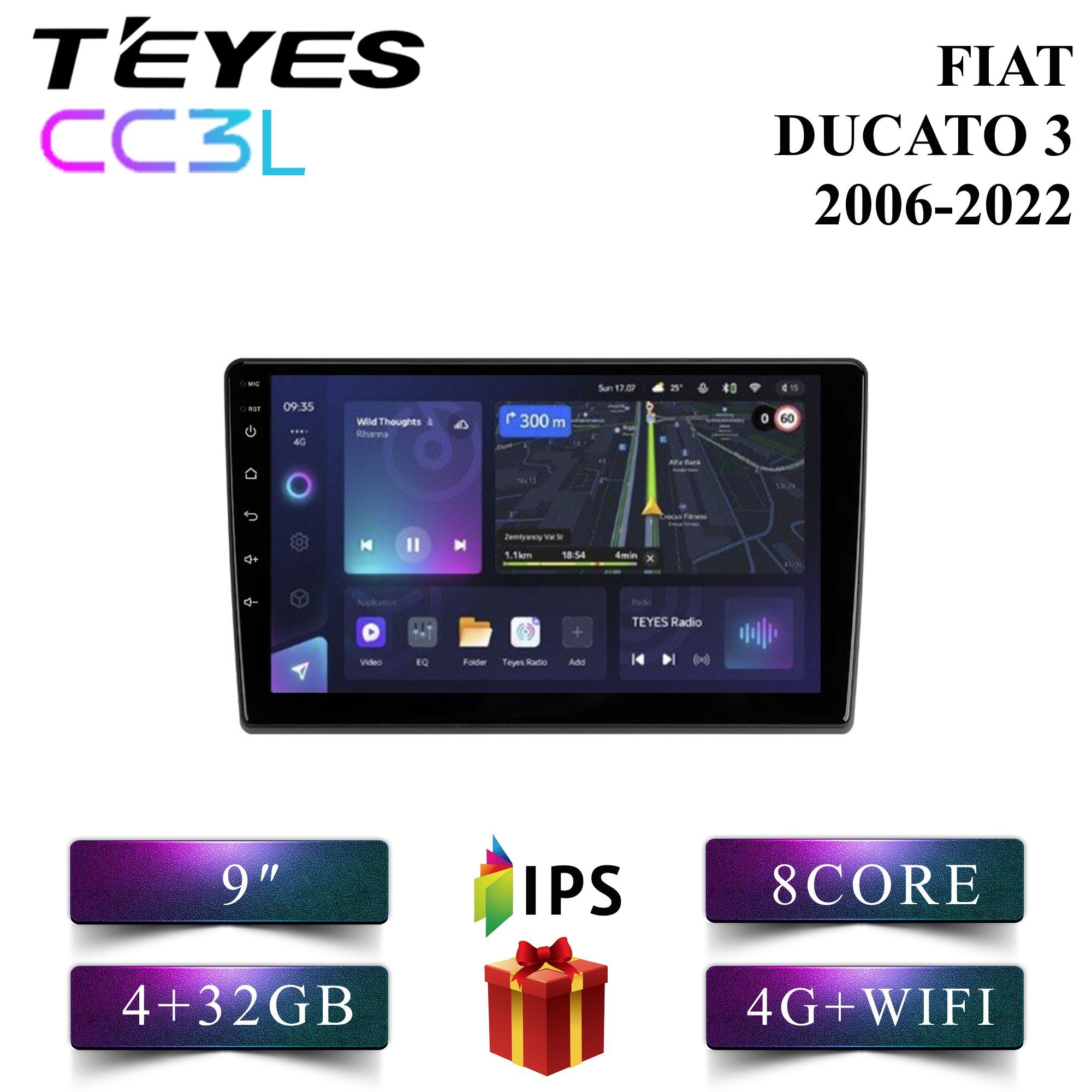 Штатная автомагнитола Teyes CC3L/ 4+32GB/ 4G/ Fiat Ducato 3/ Фиат Дукато 3 android, CC3L 4+32
Штатная автомагнитола Teyes CC3L/ 4+32GB/ 4G/ Fiat Ducato 3/ Фиат Дукато 3 android, CC3L 4+32