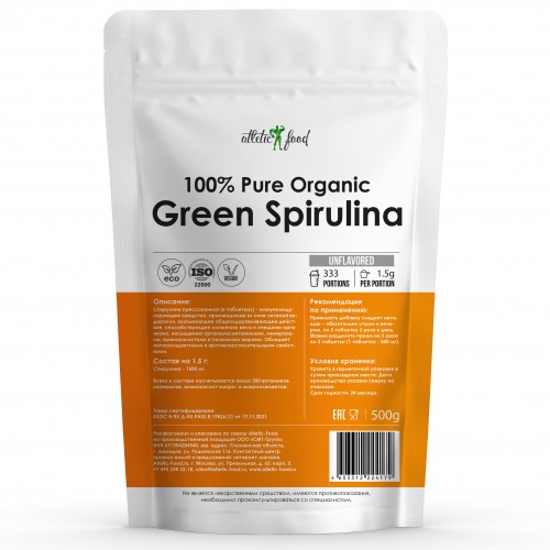 Спирулина Atletic Food Green Spirulina (в таблетках) - 500 грамм, Green Spirulina
Спирулина Atletic Food Green Spirulina (в таблетках) - 500 грамм, Green Spirulina