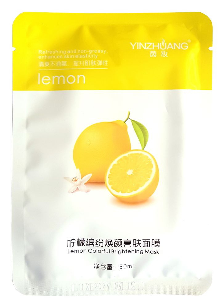 Тканевая маска для лица с экстрактом лимона Yinzhuang Lemon Colorful Brightening Mask 30мл
Тканевая маска для лица с экстрактом лимона Yinzhuang Lemon Colorful Brightening Mask 30мл