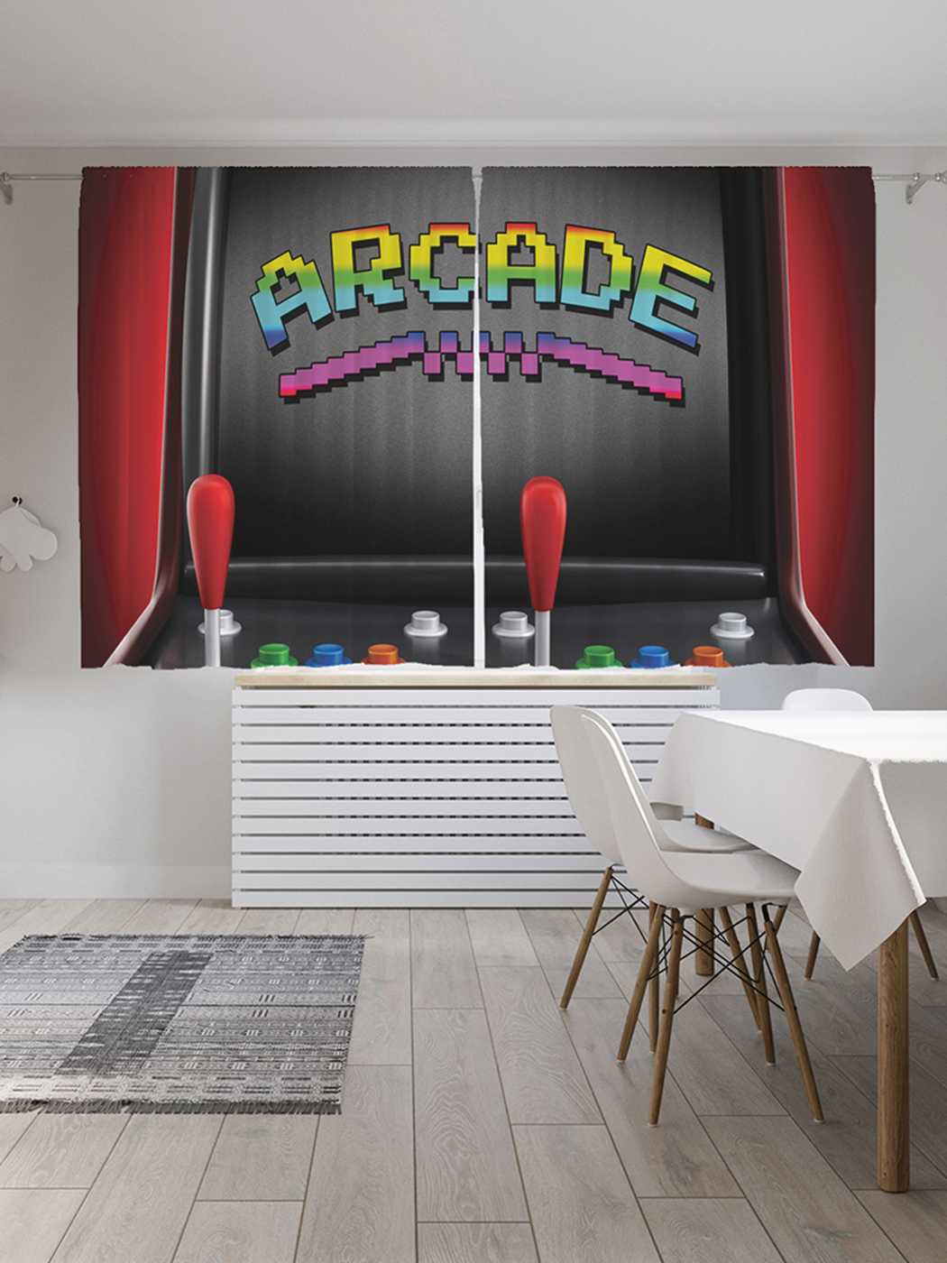 фото Классические шторы joyarty "игровой автомат", серия oxford delux, 2 полотна 145x180 см