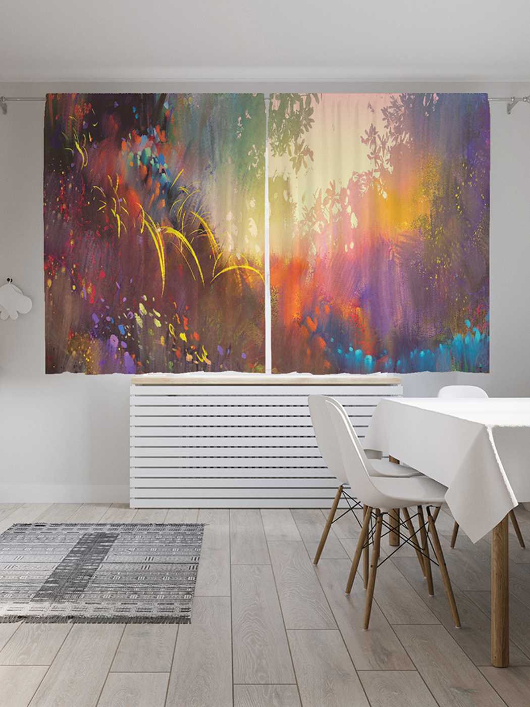 Классические шторы JoyArty "Красочное свидание", серия Oxford DeLux, 2 полотна 145x180 см, Красочное свидание