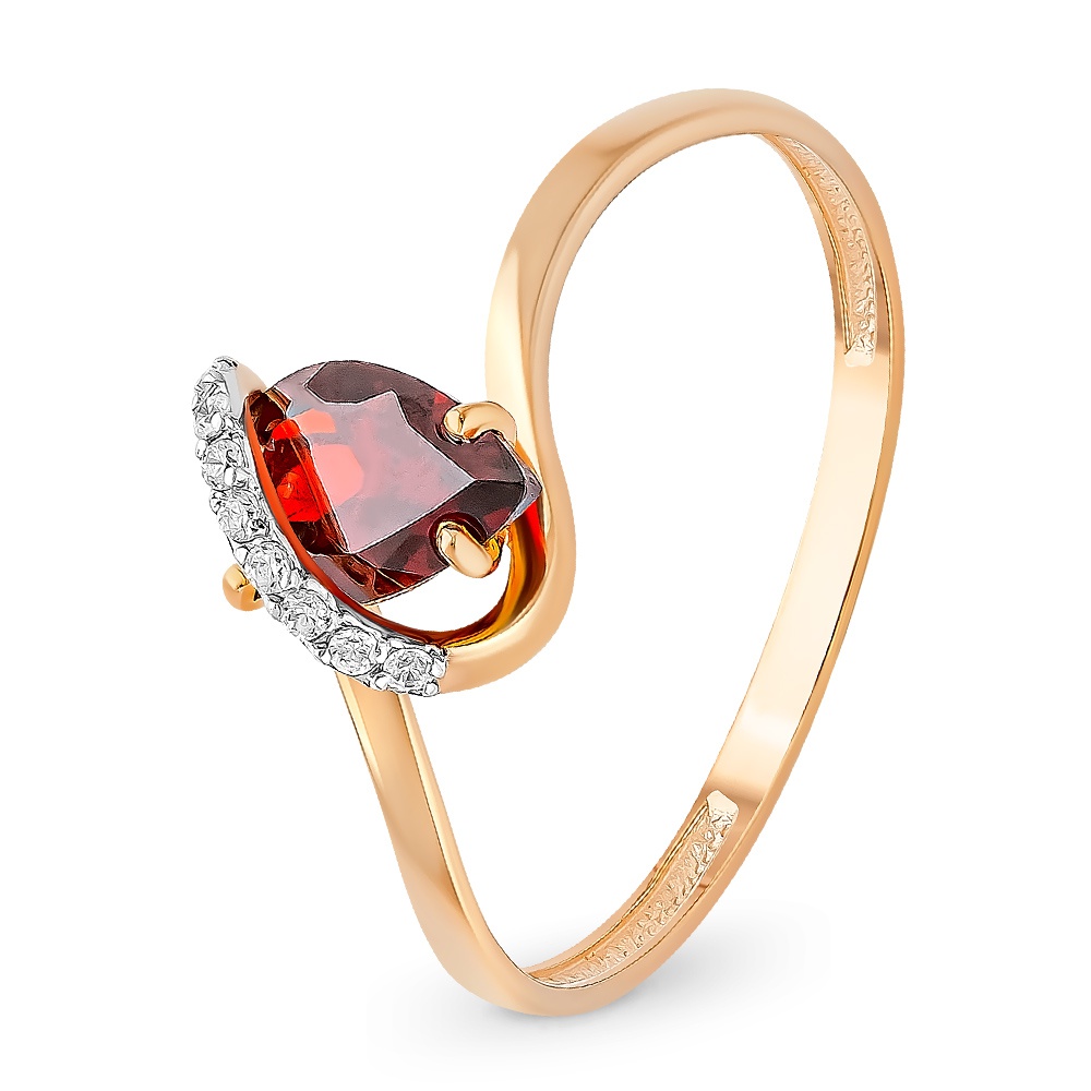 Кольцо женское из красного золота с гранатом, фианитом 585Gold 299000059, р. 18,5, 299000059
Кольцо женское из красного золота с гранатом, фианитом 585Gold 299000059, р. 18,5, 299000059