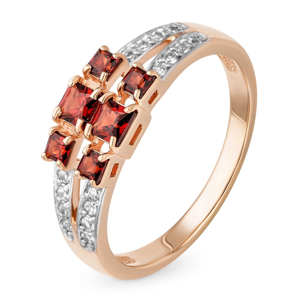 Кольцо женское из красного золота с гранатом, фианитом 585Gold 101012836, р. 18, 101012836
Кольцо женское из красного золота с гранатом, фианитом 585Gold 101012836, р. 18, 101012836