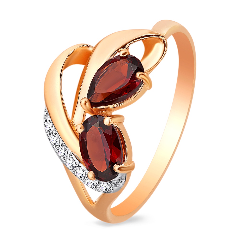 Кольцо женское из красного золота с гранатом, фианитом 585Gold 201012126, р. 17,5, 201012126
Кольцо женское из красного золота с гранатом, фианитом 585Gold 201012126, р. 17,5, 201012126