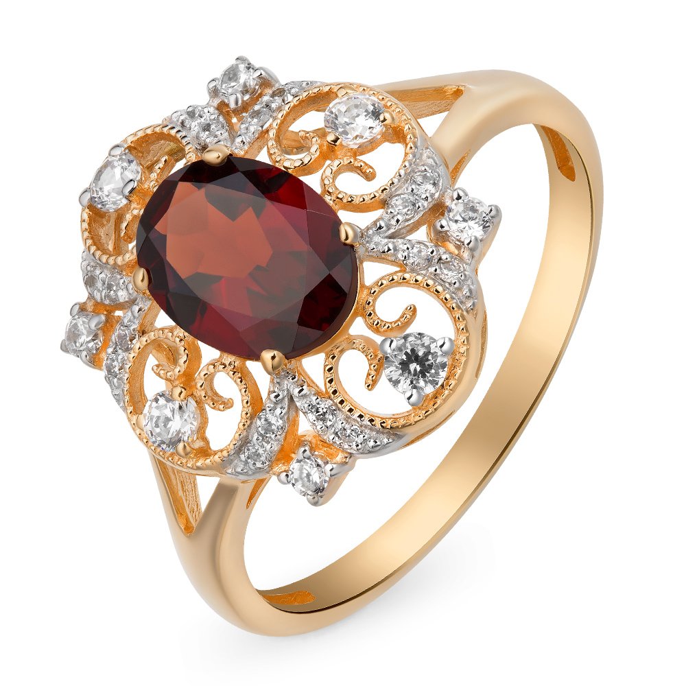 Кольцо женское из красного золота с гранатом, фианитом 585Gold 201012004, р. 17, 201012004
Кольцо женское из красного золота с гранатом, фианитом 585Gold 201012004, р. 17, 201012004