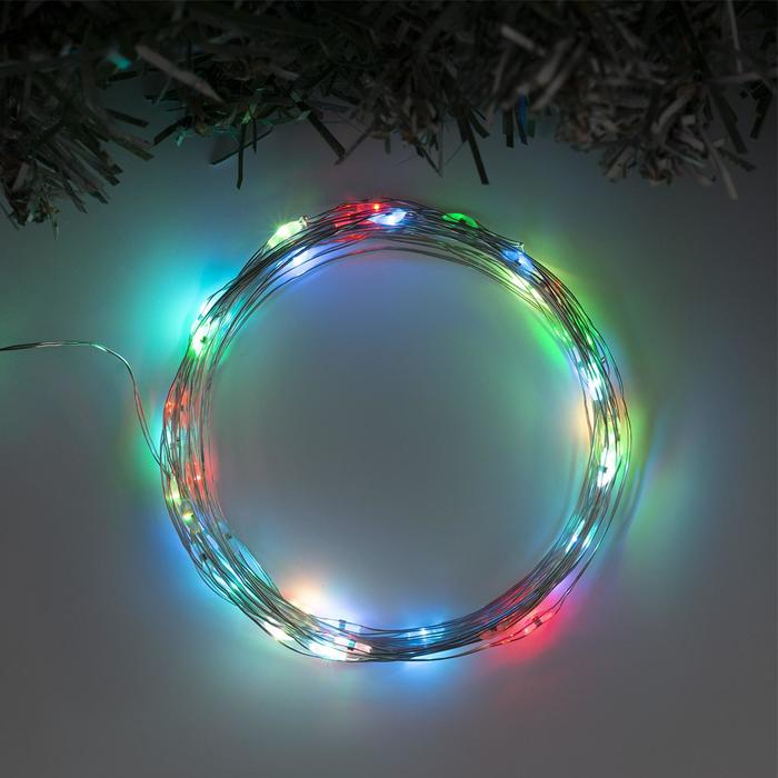 Гирлянда «Нить» 5 м роса, IP20, серебристая нить, 50 LED, свечение мульти (RGB), переливы,
Гирлянда «Нить» 5 м роса, IP20, серебристая нить, 50 LED, свечение мульти (RGB), переливы,