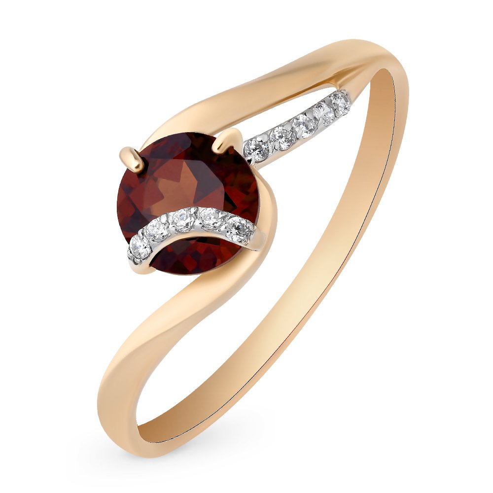 Кольцо женское из красного золота с гранатом, фианитом 585Gold 201011714, р. 16,5, 201011714
Кольцо женское из красного золота с гранатом, фианитом 585Gold 201011714, р. 16,5, 201011714
