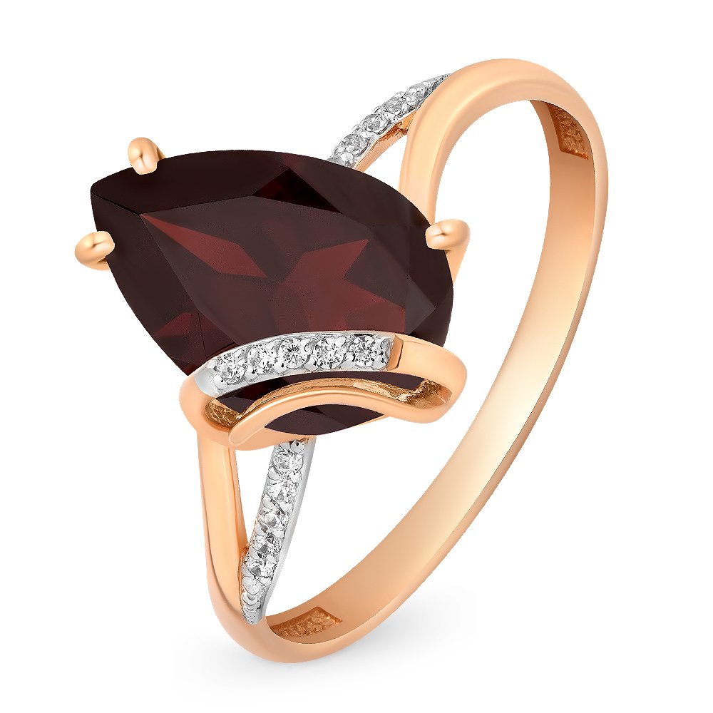 Кольцо женское из красного золота с гранатом, фианитом 585Gold 201011065, р. 18, 201011065
Кольцо женское из красного золота с гранатом, фианитом 585Gold 201011065, р. 18, 201011065