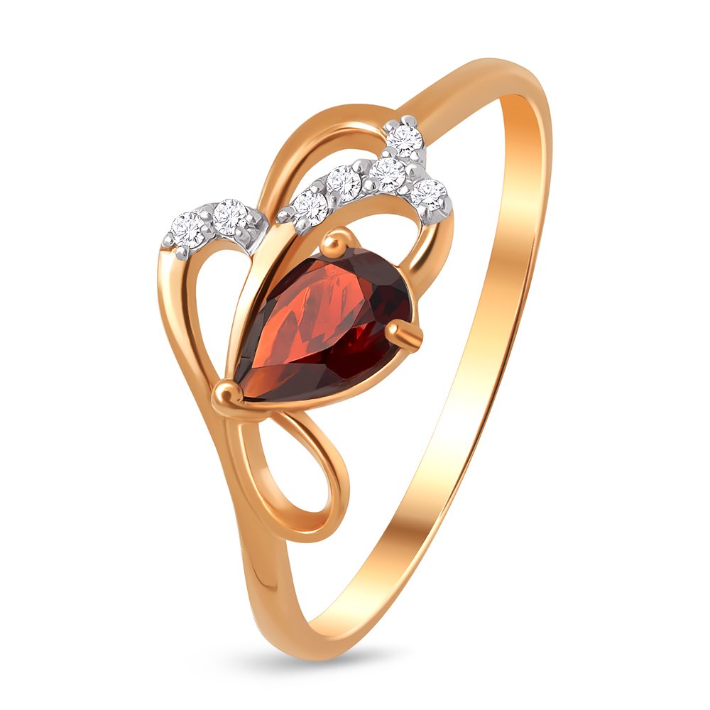Кольцо женское из красного золота с гранатом, фианитом 585Gold 201011058, р. 17, 201011058
Кольцо женское из красного золота с гранатом, фианитом 585Gold 201011058, р. 17, 201011058