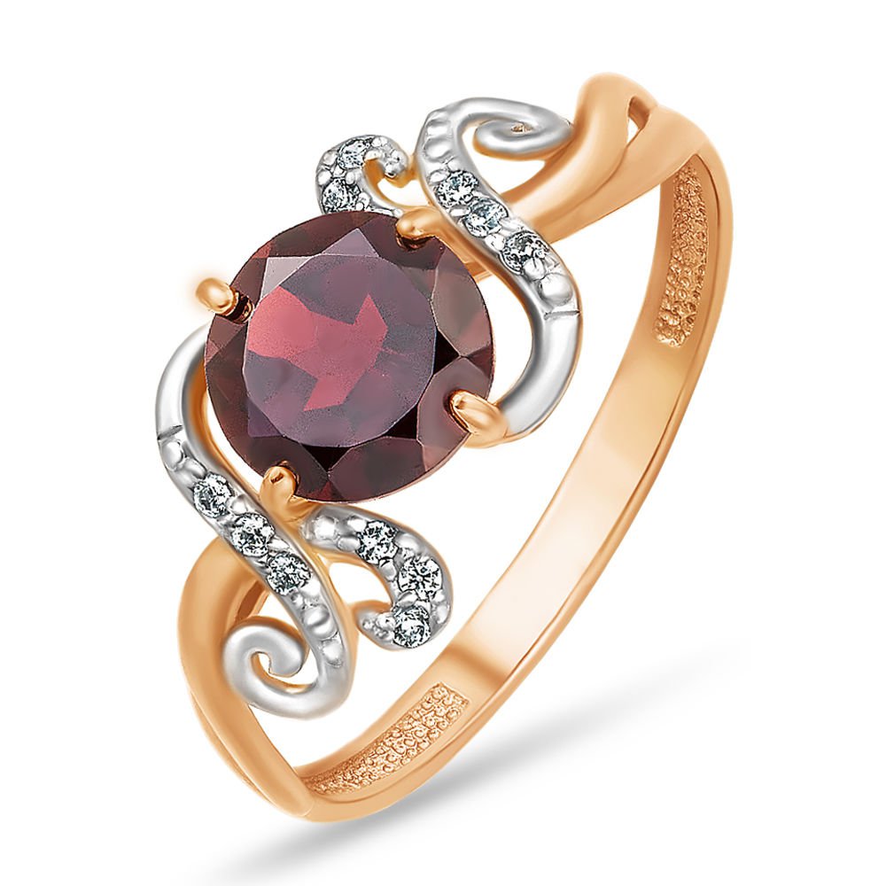 Кольцо женское из красного золота с гранатом, фианитом 585Gold 201007828, р. 18, 201007828
Кольцо женское из красного золота с гранатом, фианитом 585Gold 201007828, р. 18, 201007828