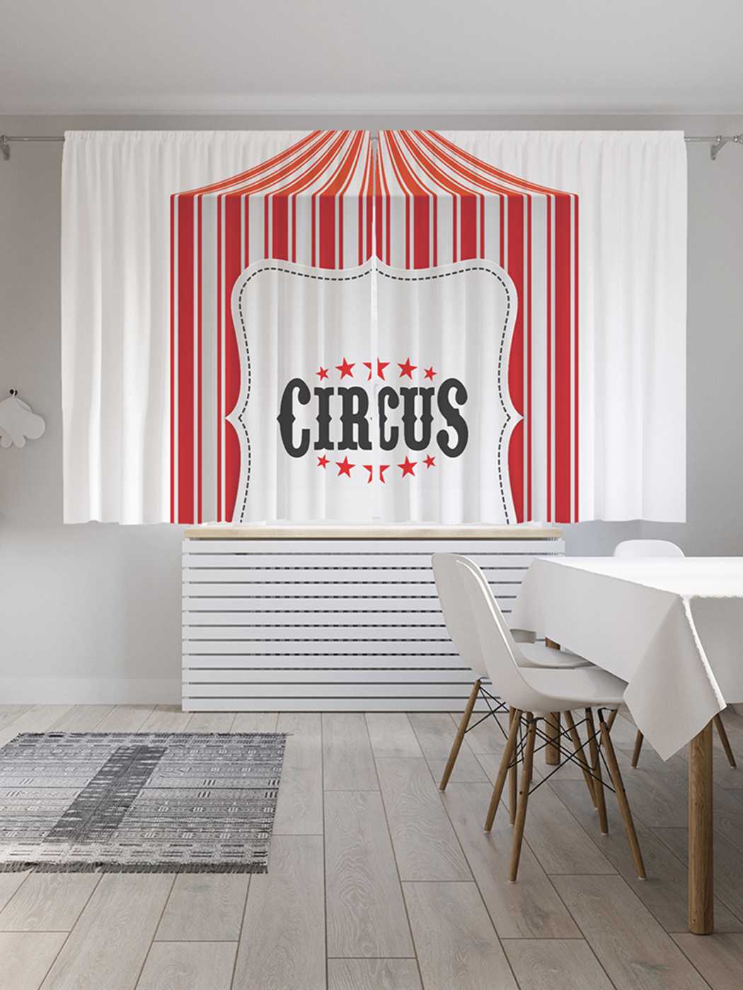 фото Шторы с фотопечатью joyarty "цирковая атмосфера" из сатена, 290х180 см