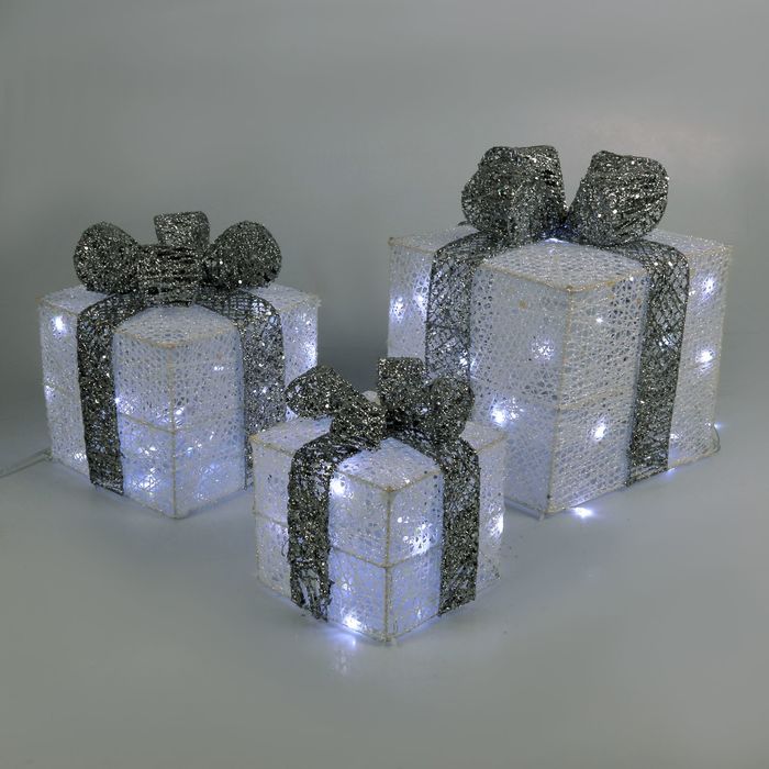 Световая фигура Luazon Lighting Подарки с серой лентой 2315222 белый холодный, Подарки с серой лентой
Световая фигура Luazon Lighting Подарки с серой лентой 2315222 белый холодный, Подарки с серой лентой