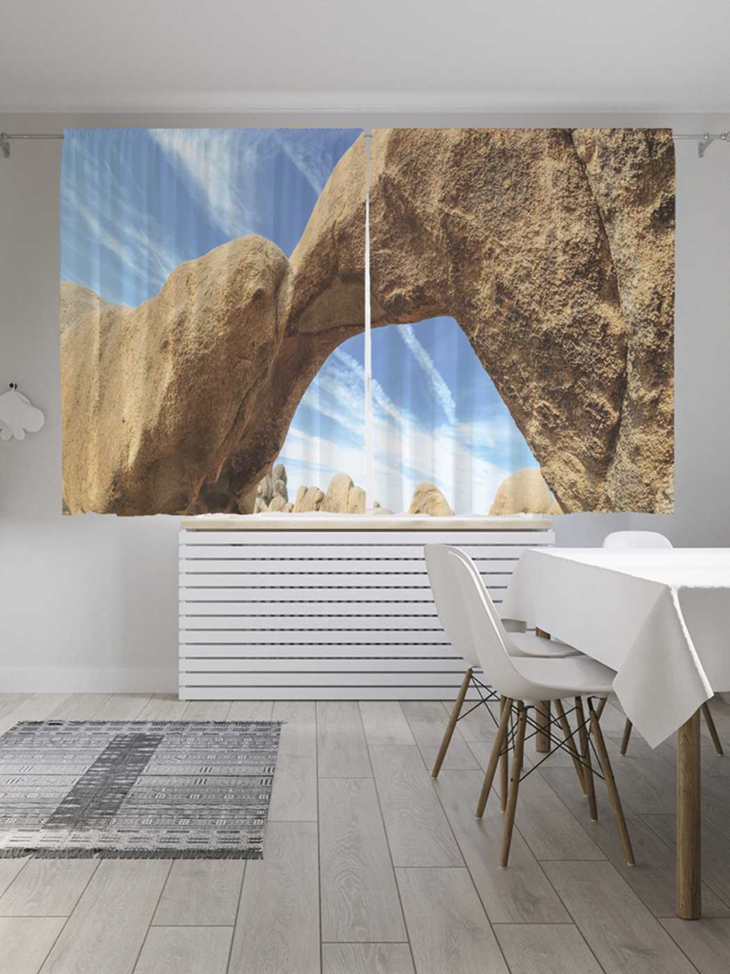 фото Шторы с фотопечатью joyarty "каменный поцелуй" из сатена, 290х180 см