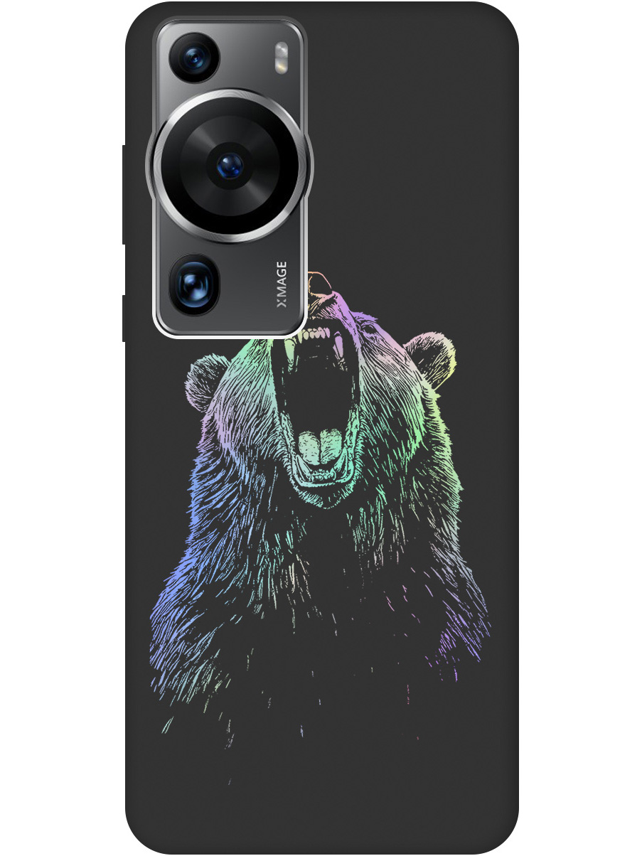 Силиконовый чехол на Huawei P60 Pro с принтом "Медведь Гризли" матовый черный, Черный;серебристый, 772620813 
Силиконовый чехол на Huawei P60 Pro с принтом "Медведь Гризли" матовый черный, Черный;серебристый, 772620813